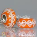 Environmental Lampwork Glass European Style Rope Beads with 925 sterling silver single core