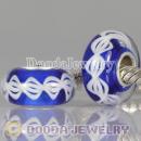 Environmental Lampwork Glass European Style Rope Beads with 925 sterling silver single core