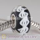 Environmental Lampwork Glass European Style Rope Beads with 925 sterling silver single core