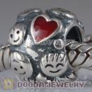 European Style Limited Family Ties Charm Silver Beads Enamel Red Hot Love