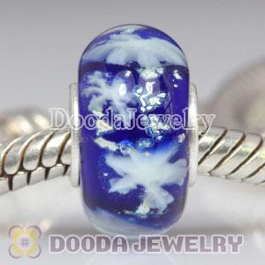 European Style Snowflake Glass Beads with Silver Shatter