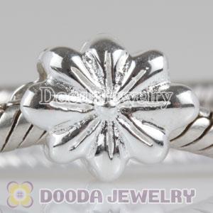 925 Sterling Silver Flower Charm Beads fit on European Largehole Jewelry Bracelet