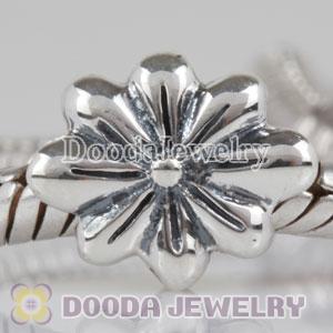 925 Sterling Silver Flower Charm Beads fit on European Largehole Jewelry Bracelet