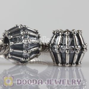 European Style Show Stopper Beads with White CZ Stone