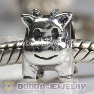 925 Sterling Silver Cow Beads fit on European Largehole Jewelry Bracelet