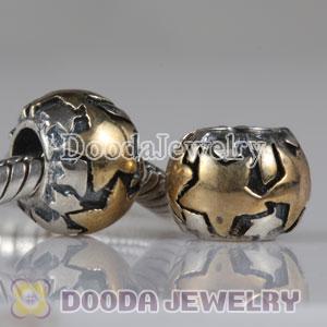 Gold Plated Star Sterling Silver Charms fit European Largehole Jewelry Beads