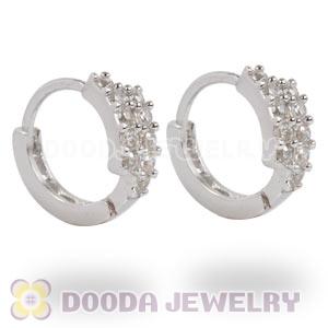 Sterling Silver CZ Huggie Hoop Earrings Unisex