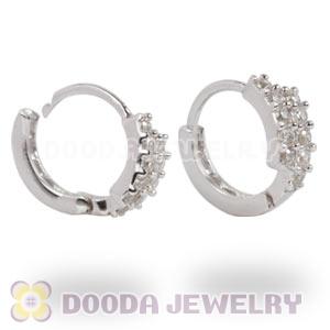 Sterling Silver CZ Huggie Hoop Earrings Unisex