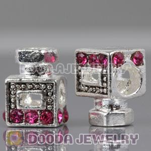Wholesale European Style silver plated scent bottle bead with Stone