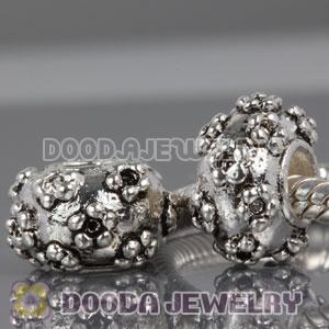 Silver Plated European Style Alloy Flower Beads