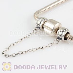 925 Sterling Silver Love Safety Chain fit European Style Bracelet