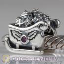 European Style Santa Claus Sleigh Charm Beads with CZ Stone