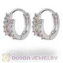 Sterling Silver CZ Huggie Hoop Earrings Unisex