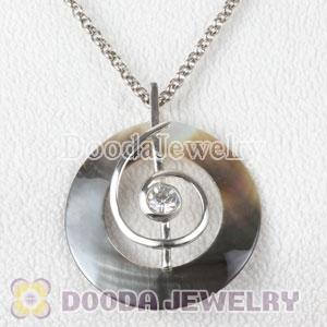 Sterling Silver with CZ Stone Fashion Shell Pendant suit European Necklace