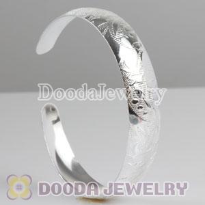 Engrave Pattern 13mm Sterling Silver Bangle Bracelet