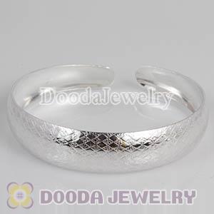 Engrave Pattern 13mm Sterling Silver Bangle Bracelet