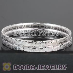 Engrave Pattern 5mm Sterling Silver Bangle Bracelet