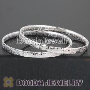 Engrave Pattern 5mm Sterling Silver Bangle Bracelet