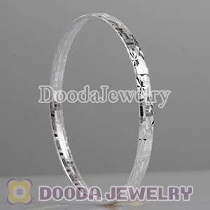 Engrave Pattern 5mm Sterling Silver Bangle Bracelet