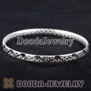 Engrave Pattern 5mm Sterling Silver Bangle Bracelet