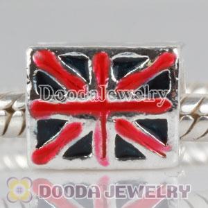 Wholesale silver plated beads enamel UK Flat