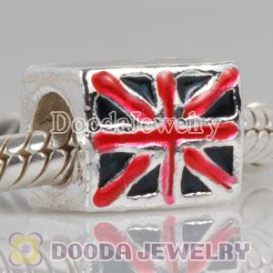 Wholesale silver plated beads enamel UK Flat