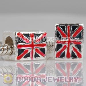 Wholesale silver plated beads enamel UK Flat