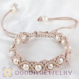 Fashion Hand Knitted Adjustable Bracelet with Nature Freshwater Pearl