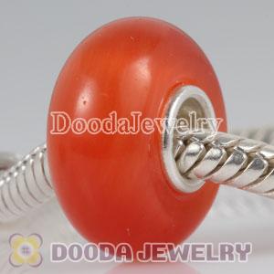 Red Murano Glass Cat Eye Bead 925 silver core suit European Largehole Jewelry Bracelet