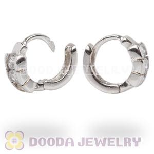 Sterling Silver CZ Huggie Hoop Earrings Unisex