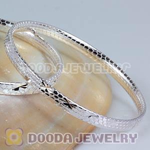 Engrave Pattern 5mm Sterling Silver Bangle Bracelet