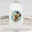 Painted Disney Mickey Murano Glass Beads 925 Sterling Silver European Compatible