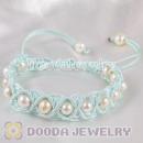 Fashion Hand Knitted Adjustable Blue handmade Bracelet with Nature Freshwater Pearl