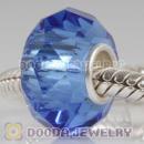 Blue Murano Glass Faceted Bead 925 silver core suit European Largehole Jewelry Bracelet