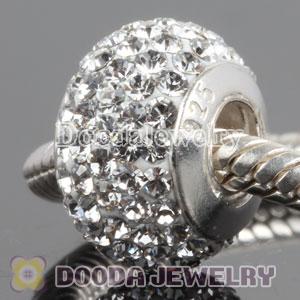 Sterling Silver Austrian crystal Beads with Thread Core 925 stamped