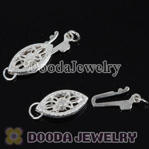 Fishhook Pearl Clasp Filigree Oval 5.5X13mm Sterling Silver