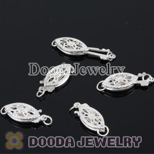 Fishhook Pearl Clasp Filigree Oval 5.5X13mm Sterling Silver