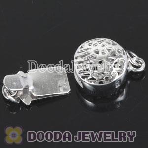 Dia.8mm Fishhook Pearl Clasp Rhodium Plated Sterling Silver