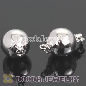 Fishhook Pearl Clasp Ball Dia.10mm Rhodium Plated Sterling Silver