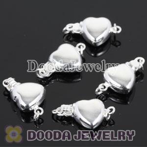 Fishhook Pearl Clasp Smooth Heart 10X16mm Sterling Silver