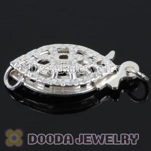 Fishhook Pearl Clasp Filigree Oval 6X15mm Sterling Silver