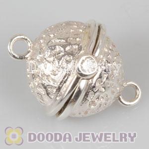 Sterling Silver Magnetic Globose Clasp 12mm with Stone