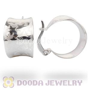 Sterling Silver Flower Pattern Hoop Earrings