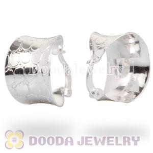 Sterling Silver Flower Pattern Hoop Earrings