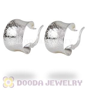 Sterling Silver Flower Pattern Hoop Earrings