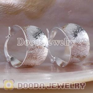 Sterling Silver Flower Pattern Hoop Earrings