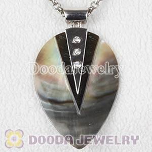 Sterling Silver with CZ Stone Fashion Shell Pendant suit European Necklace