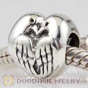 European Style Sterling Silver Two Turtle Doves Beads Wholesale