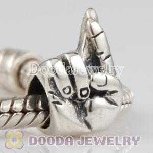 925 Sterling Silver Good Luck Fingers Crossed Beads European Compatible