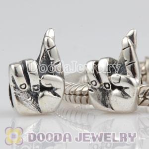 925 Sterling Silver Good Luck Fingers Crossed Beads European Compatible